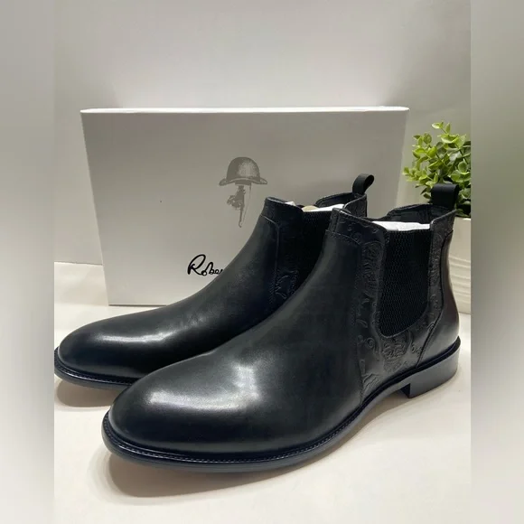 Robert Graham Big Bang Skull Leather Chelsea Boots Leather Boot Robert Graham Boots $328 Robert Graham Big Bang  main image 2